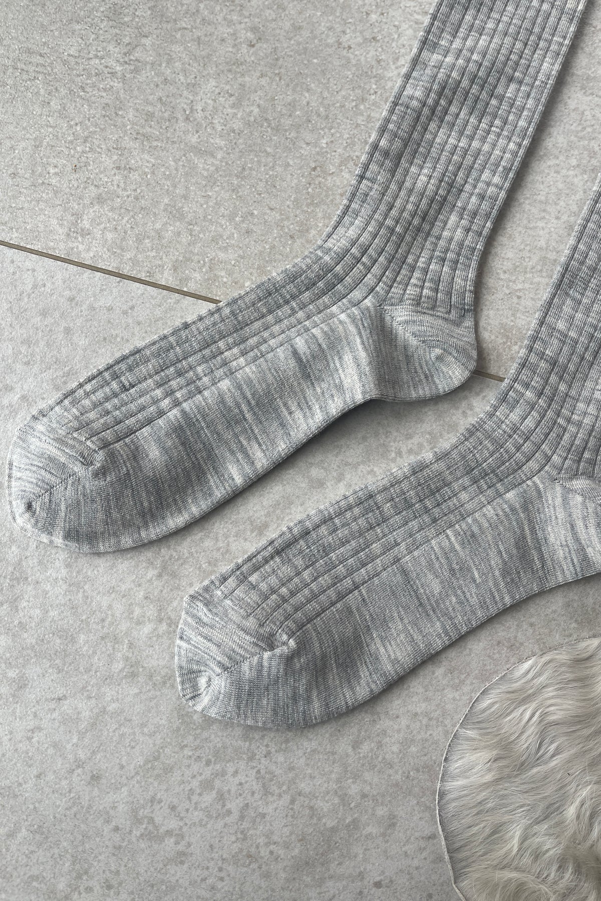 Schoolgirl socks merino wool blend (grey melange)