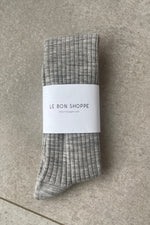 Load image into Gallery viewer, Schoolgirl socks merino wool blend (grey melange)
