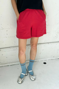 Flared basketball shorts (crayon red)