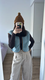 Load image into Gallery viewer, Preorder Wool gilet (icy blue)
